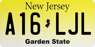 NJ license plate A16LJL