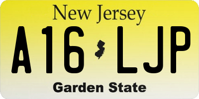 NJ license plate A16LJP