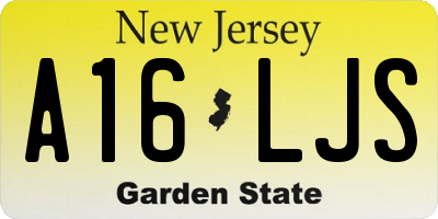 NJ license plate A16LJS