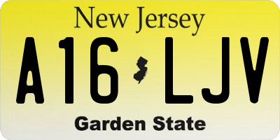 NJ license plate A16LJV