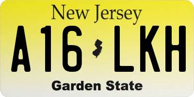 NJ license plate A16LKH