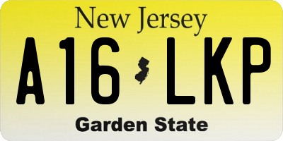 NJ license plate A16LKP