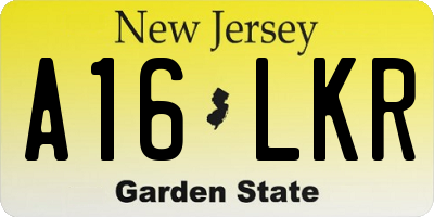 NJ license plate A16LKR