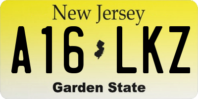 NJ license plate A16LKZ