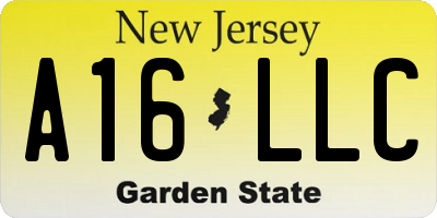 NJ license plate A16LLC