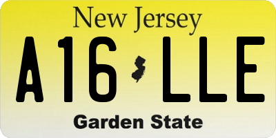 NJ license plate A16LLE