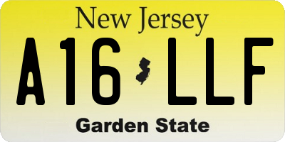 NJ license plate A16LLF