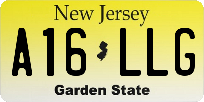 NJ license plate A16LLG