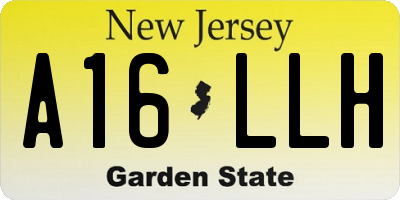 NJ license plate A16LLH