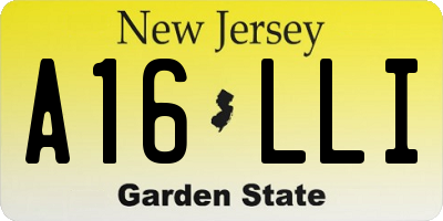 NJ license plate A16LLI
