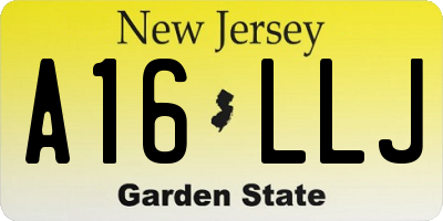 NJ license plate A16LLJ