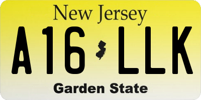 NJ license plate A16LLK