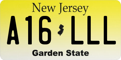 NJ license plate A16LLL