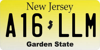 NJ license plate A16LLM