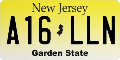 NJ license plate A16LLN