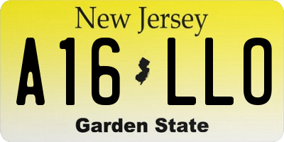 NJ license plate A16LLO