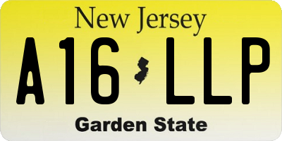NJ license plate A16LLP