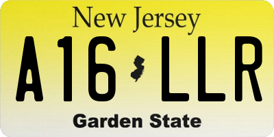 NJ license plate A16LLR