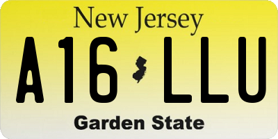 NJ license plate A16LLU