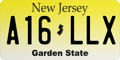 NJ license plate A16LLX