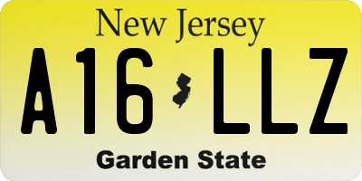 NJ license plate A16LLZ