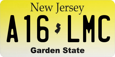 NJ license plate A16LMC