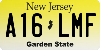 NJ license plate A16LMF