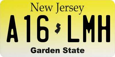 NJ license plate A16LMH