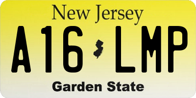 NJ license plate A16LMP