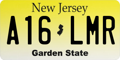 NJ license plate A16LMR