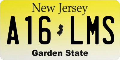 NJ license plate A16LMS