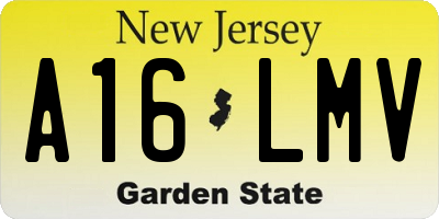 NJ license plate A16LMV