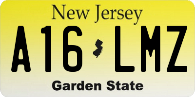 NJ license plate A16LMZ