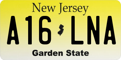 NJ license plate A16LNA