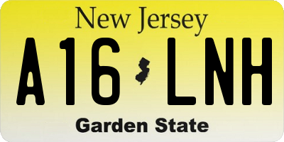 NJ license plate A16LNH