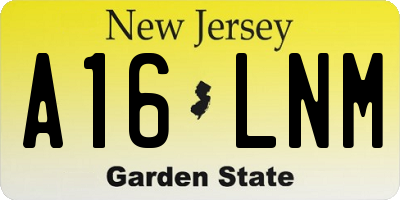 NJ license plate A16LNM