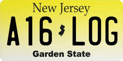 NJ license plate A16LOG