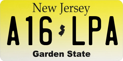 NJ license plate A16LPA