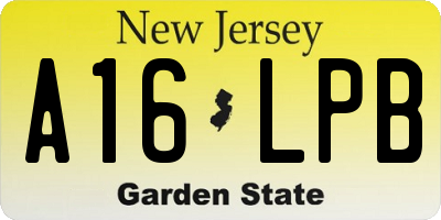 NJ license plate A16LPB