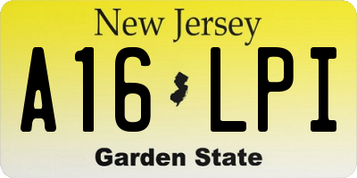 NJ license plate A16LPI