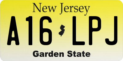 NJ license plate A16LPJ