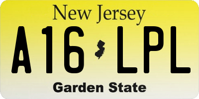 NJ license plate A16LPL