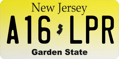 NJ license plate A16LPR