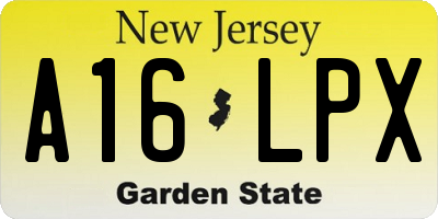 NJ license plate A16LPX