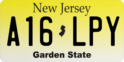 NJ license plate A16LPY