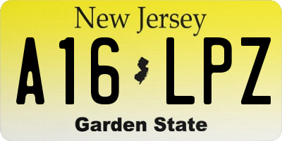 NJ license plate A16LPZ