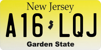NJ license plate A16LQJ