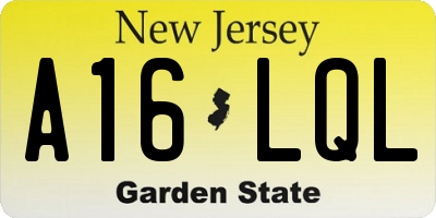 NJ license plate A16LQL