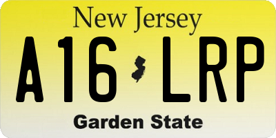NJ license plate A16LRP