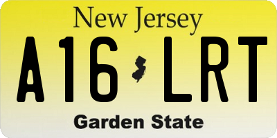 NJ license plate A16LRT